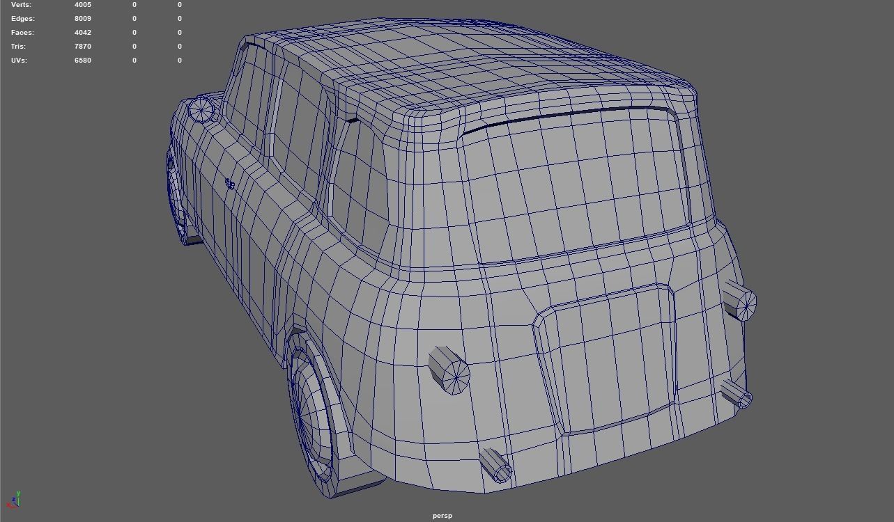 Low Poly Classic Car 02 Low-poly 3D model_13