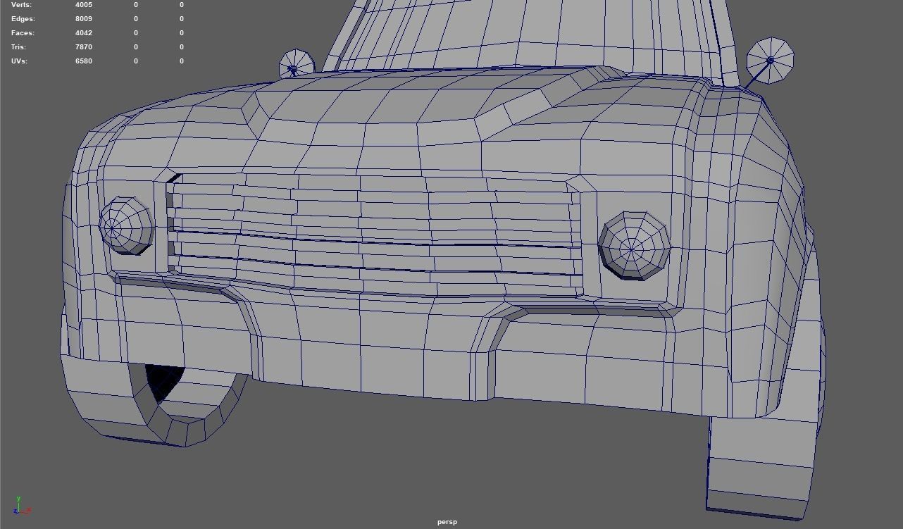 Low Poly Classic Car 02 Low-poly 3D model_12