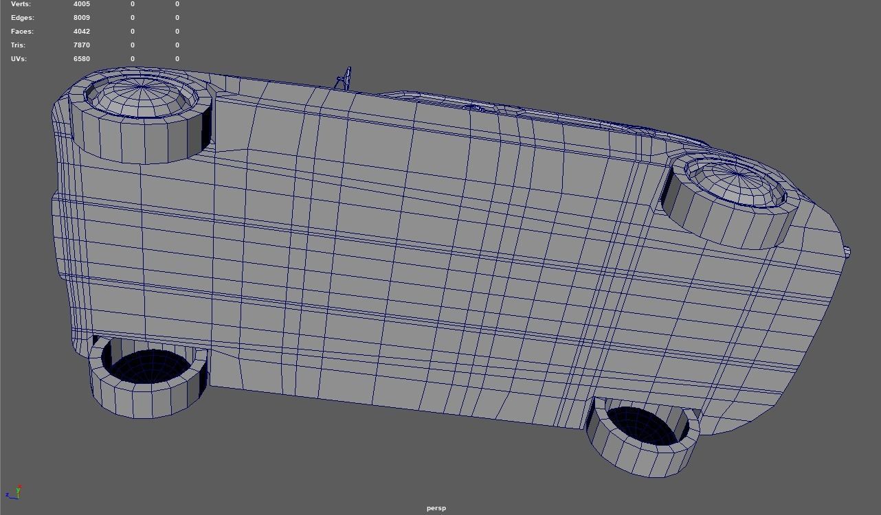 Low Poly Classic Car 02 Low-poly 3D model_14