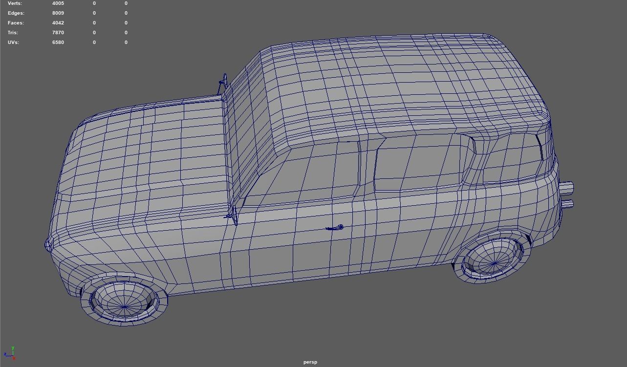 Low Poly Classic Car 02 Low-poly 3D model_10