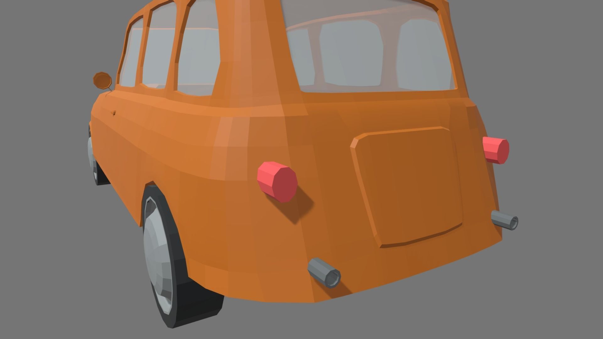 Low Poly Classic Car 02 Low-poly 3D model_7