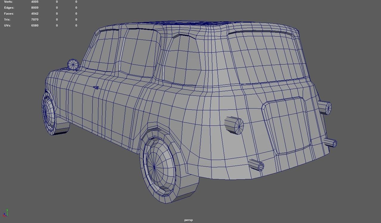 Low Poly Classic Car 02 Low-poly 3D model_9