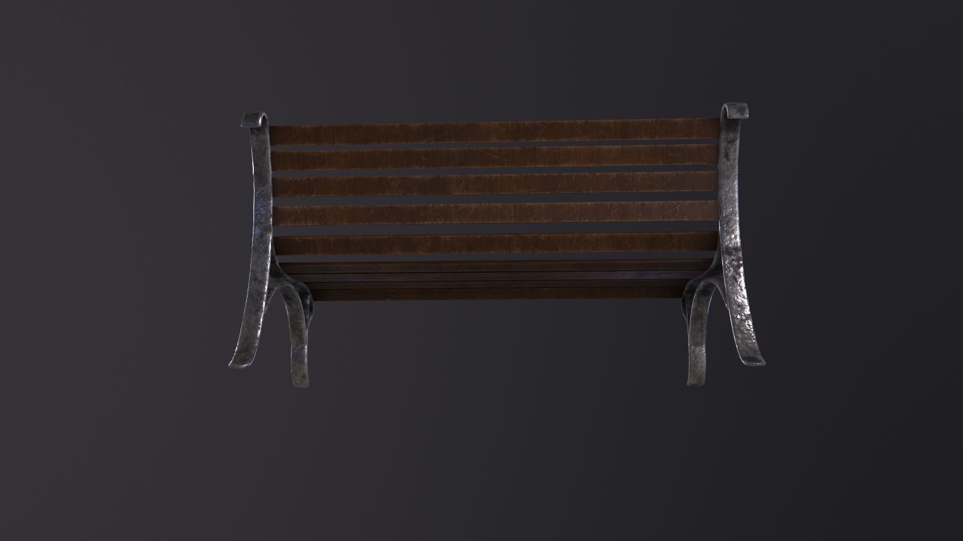 Street Bench 3D Model Low-poly 3D model_5