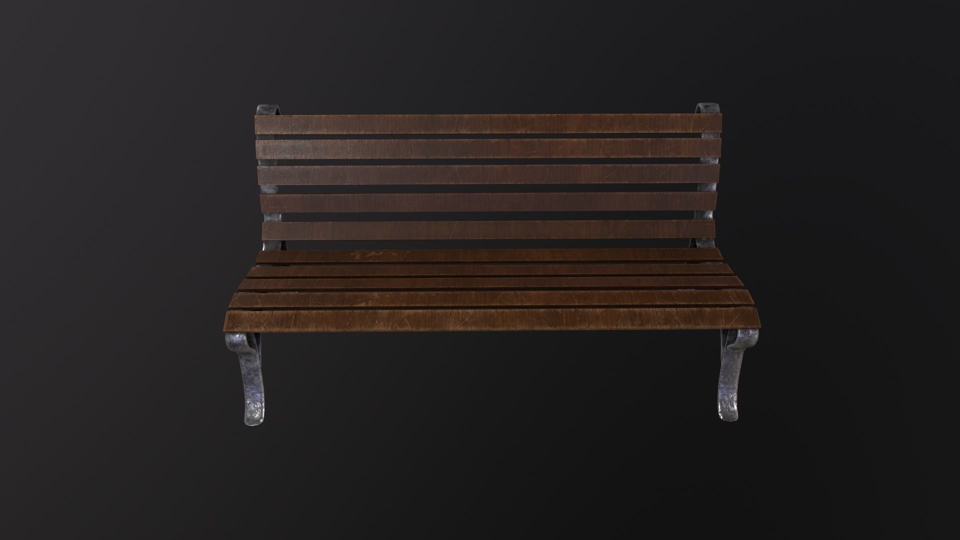Street Bench 3D Model Low-poly 3D model_2