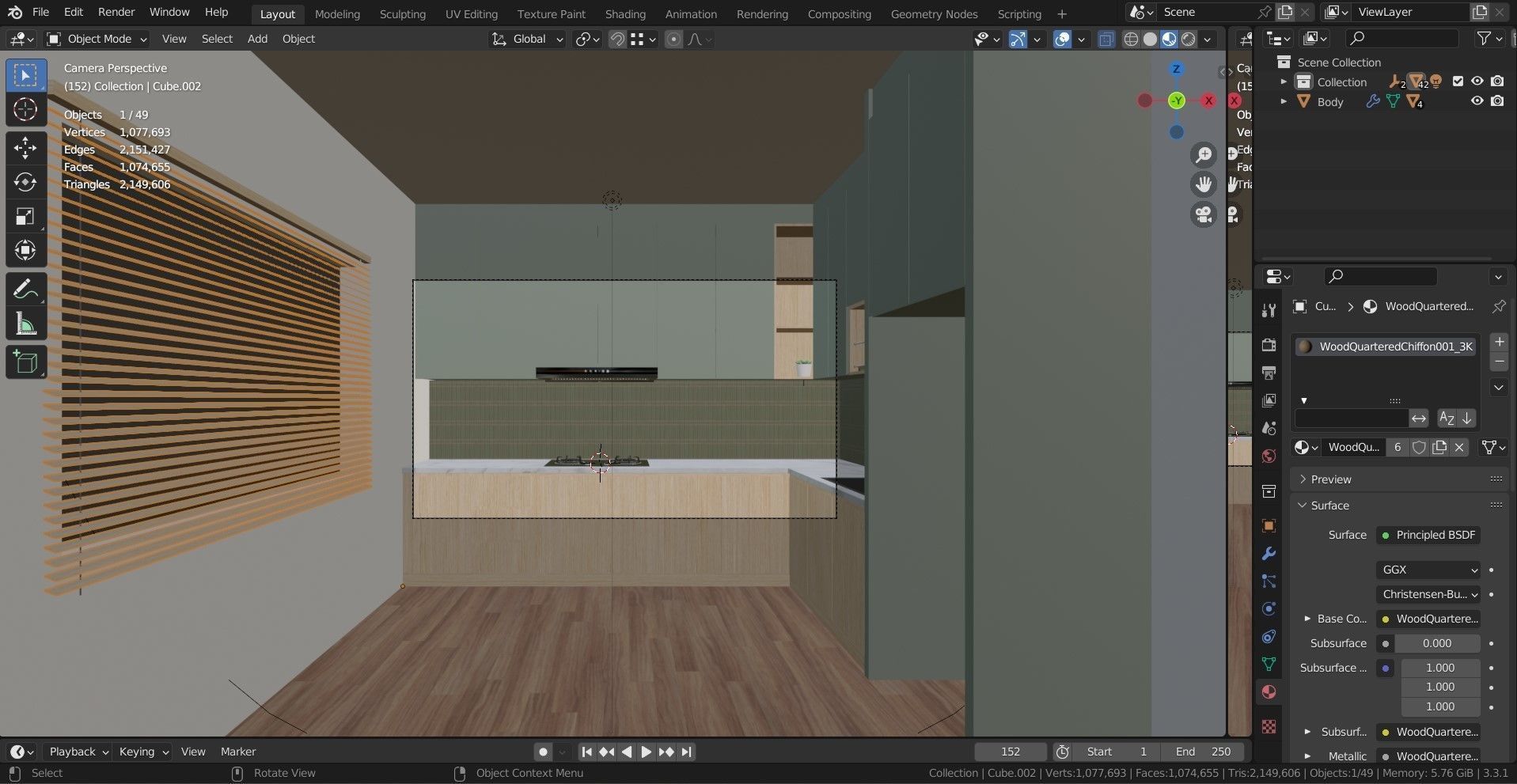 Modular Kitchen Cabinet with Sink Cooker and Hob 3D model_2