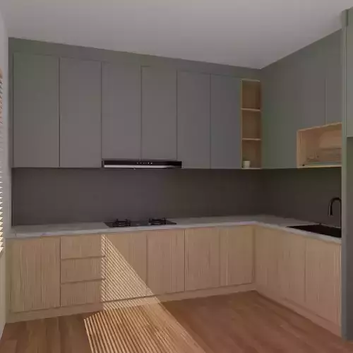Modular Kitchen Cabinet with Sink Cooker and Hob 3D model
