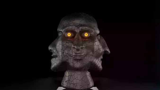 Faces Oracle Art Sculpture Free low-poly 3D model
