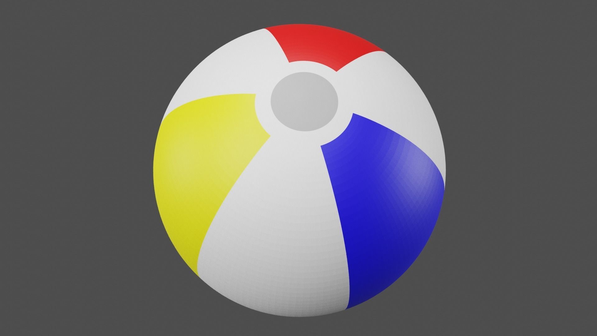Beach Ball Low-poly 3D model_1