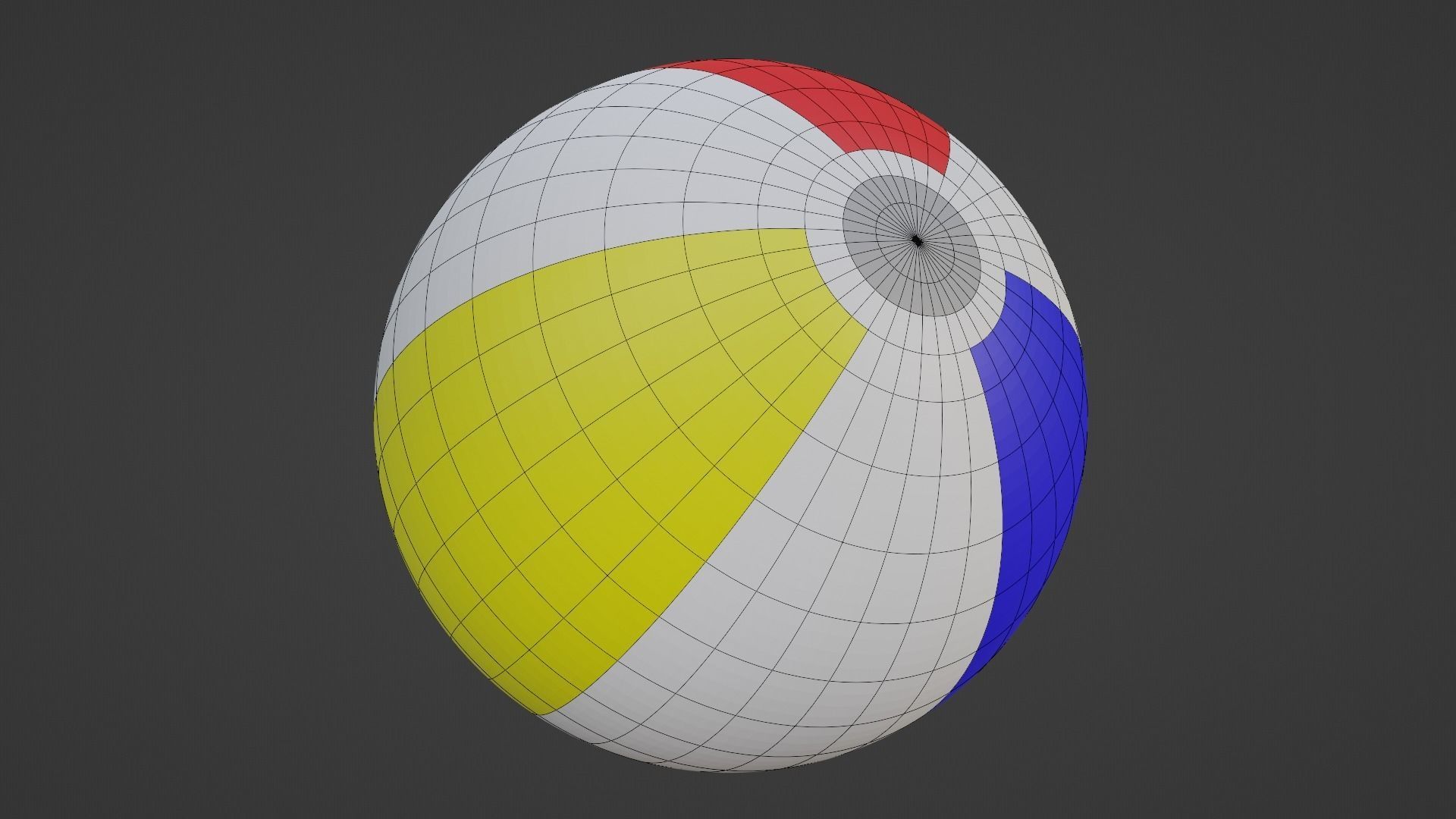 Beach Ball Low-poly 3D model_12