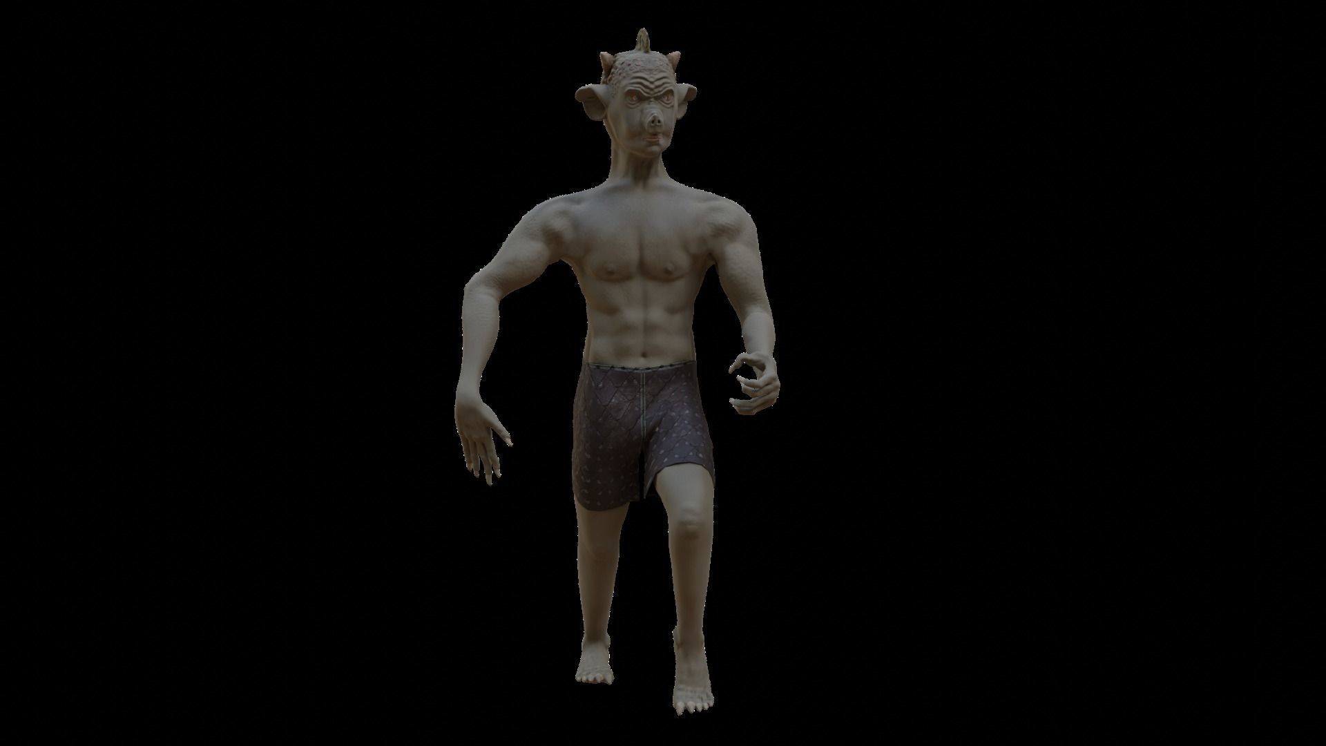 Pigman avatar character Low-poly 3D model_8