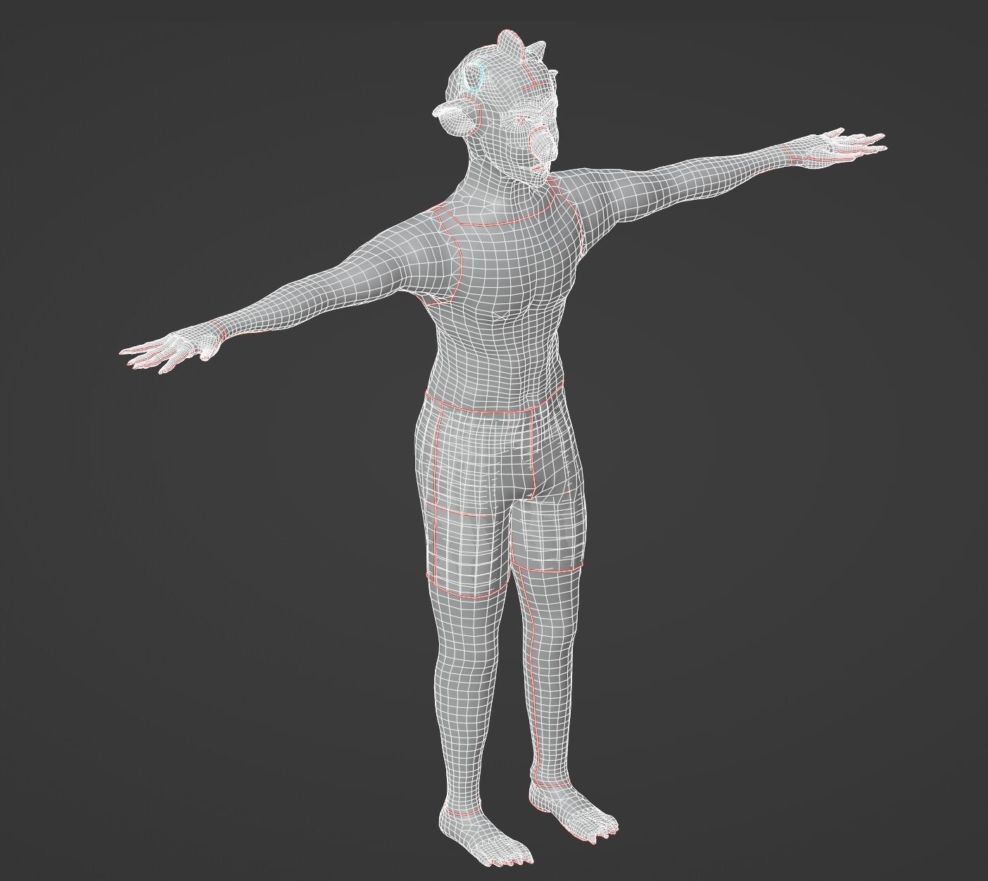 Pigman avatar character Low-poly 3D model_11