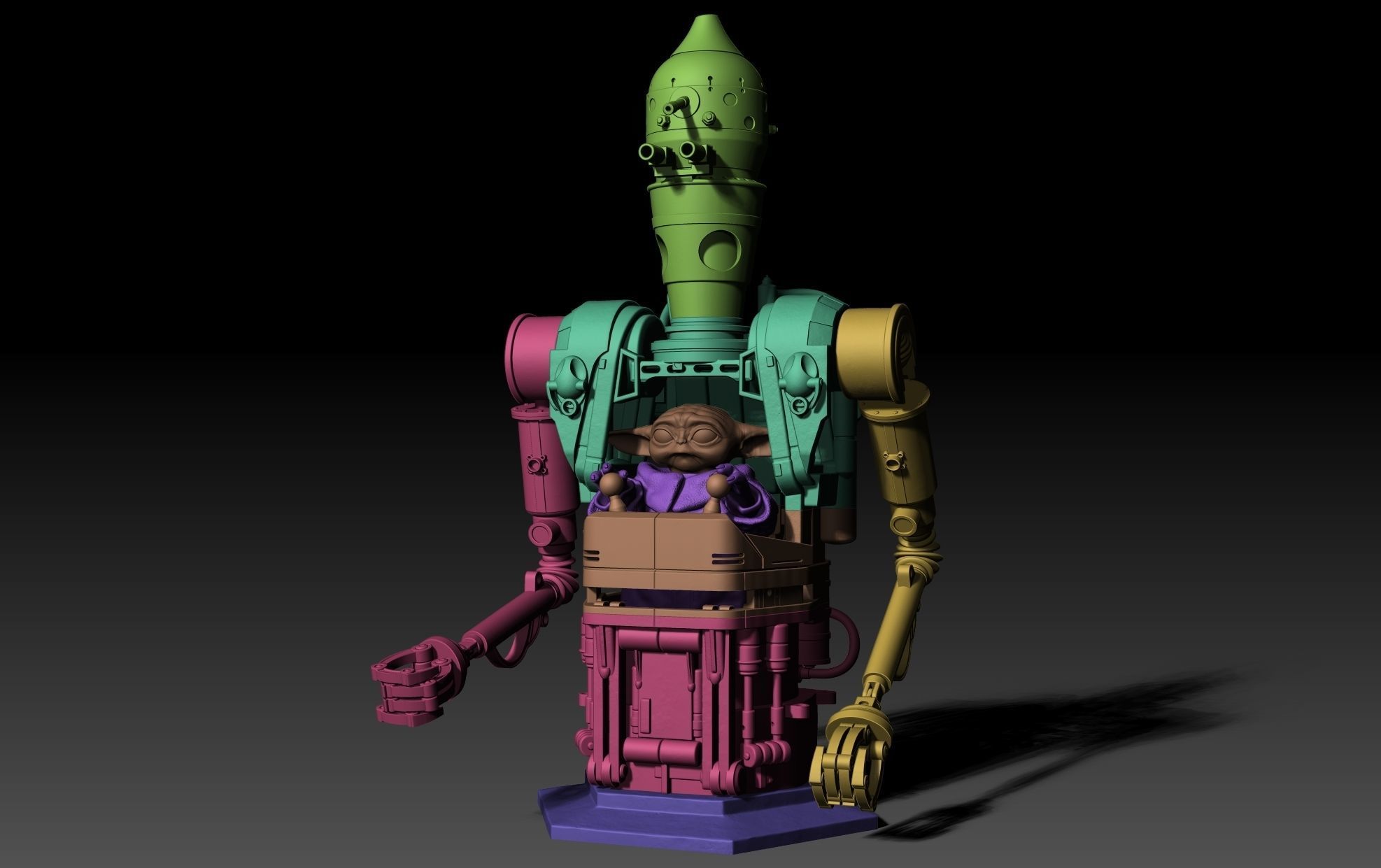 IG-12 Grogu Vehicle Bust Baby Yoda Mandalorian 3D print model_10