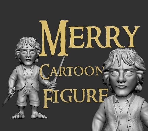 Merry from Lord of the Rings - Cartoon Figure Free 3D print model