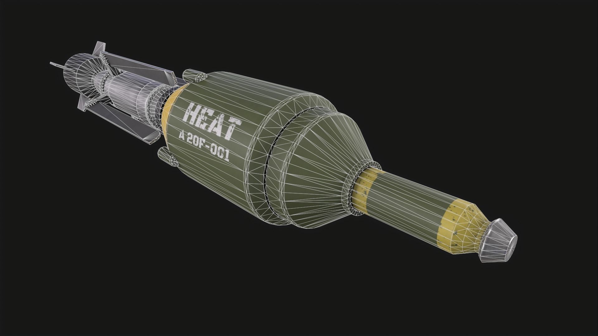 Missile Low-poly 3D model_5