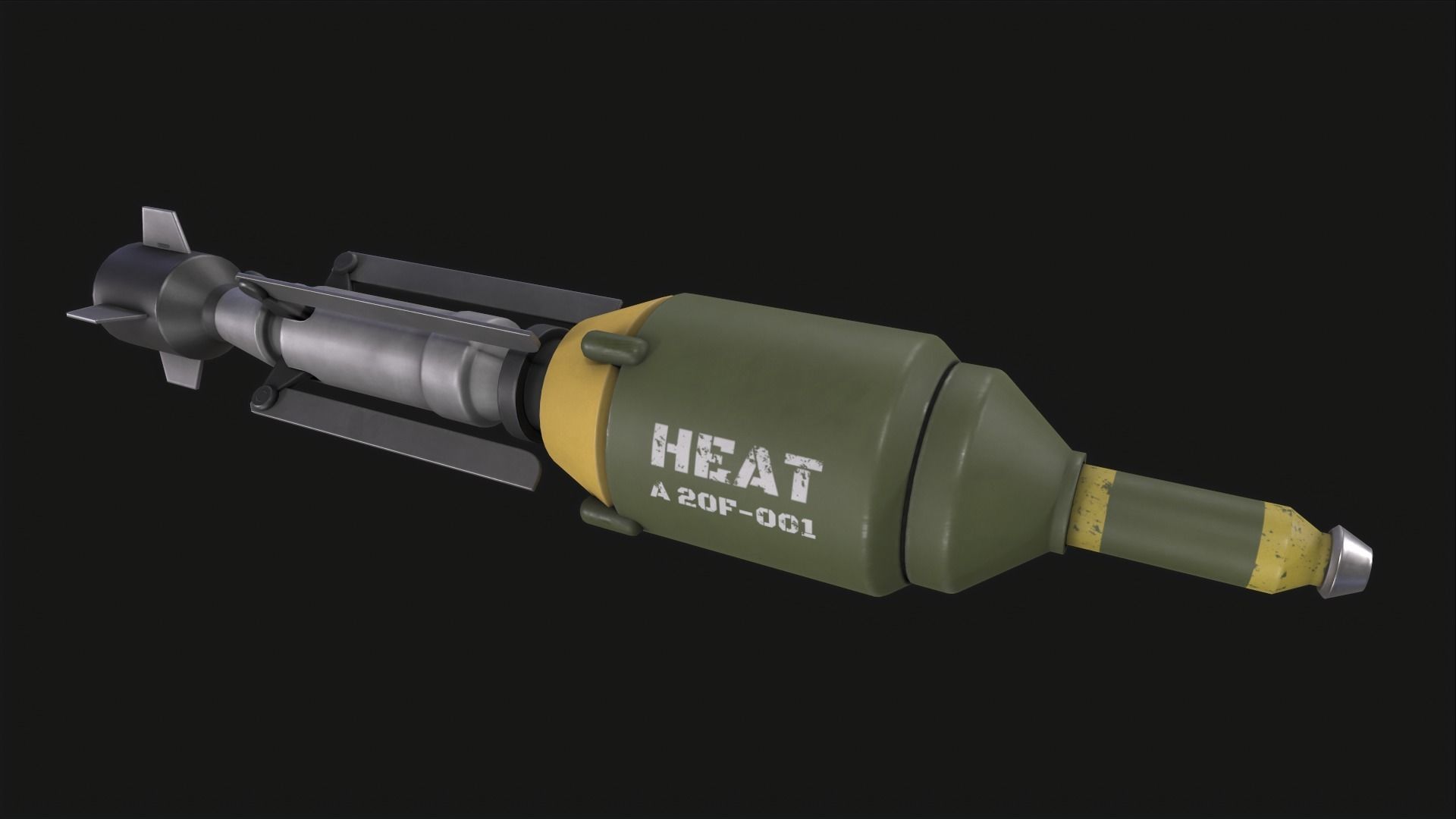 Missile Low-poly 3D model_3