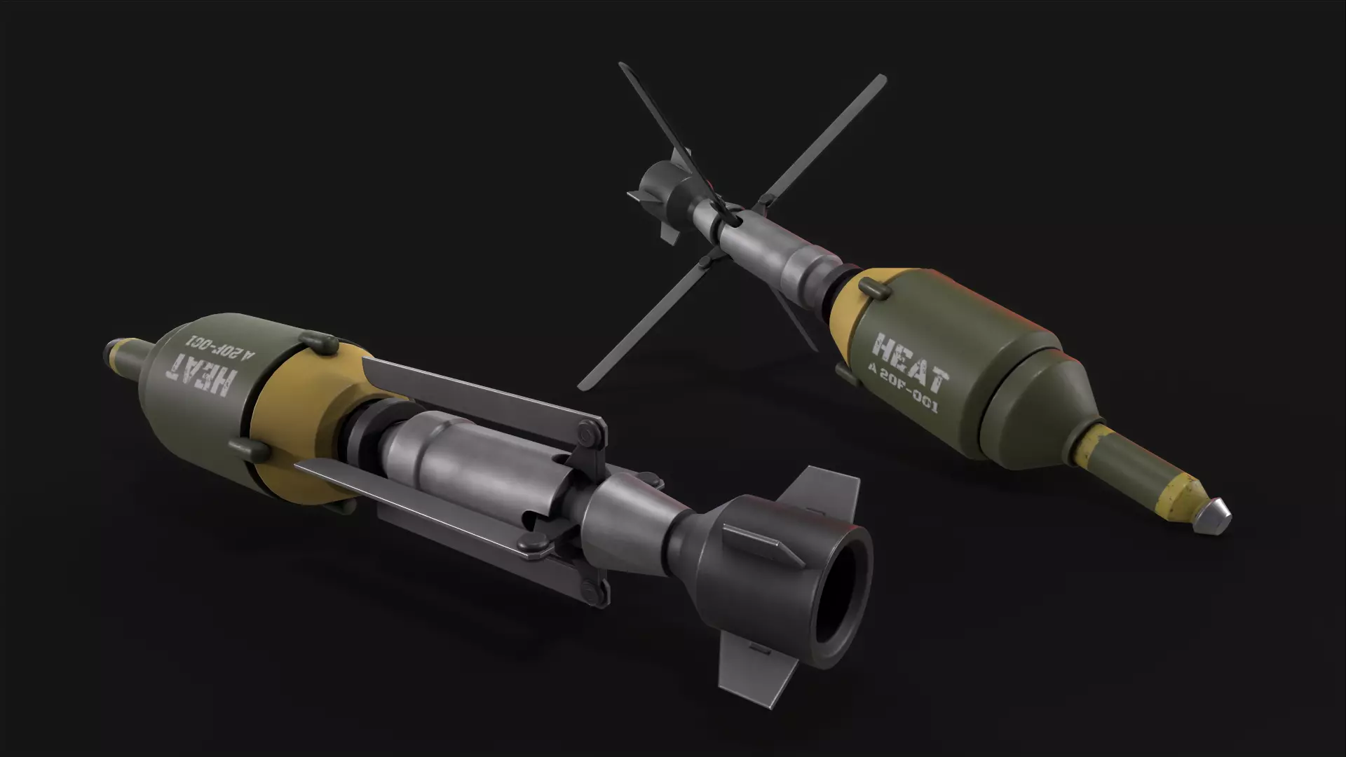 Missile Low-poly 3D model_0