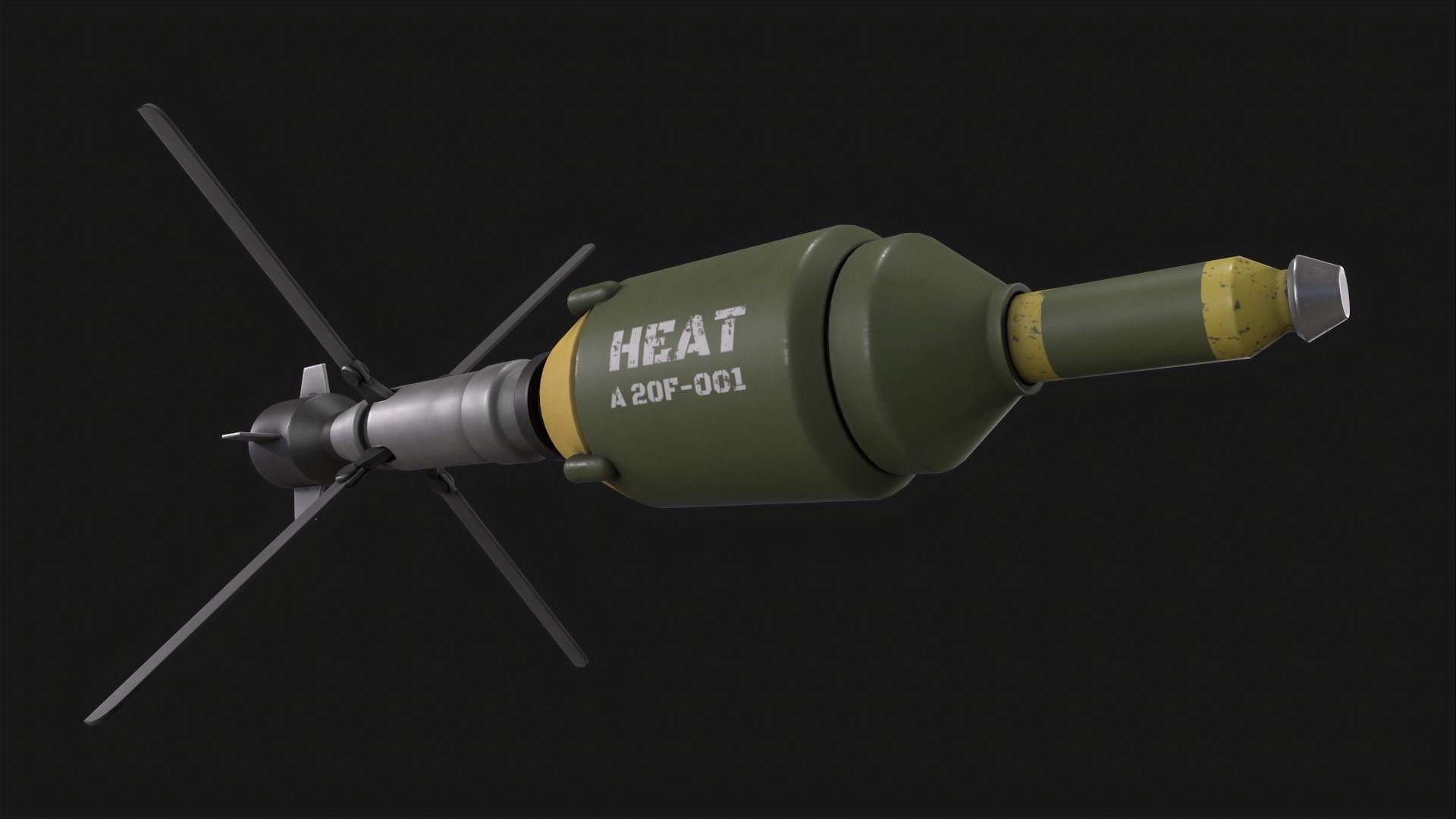Missile Low-poly 3D model_2