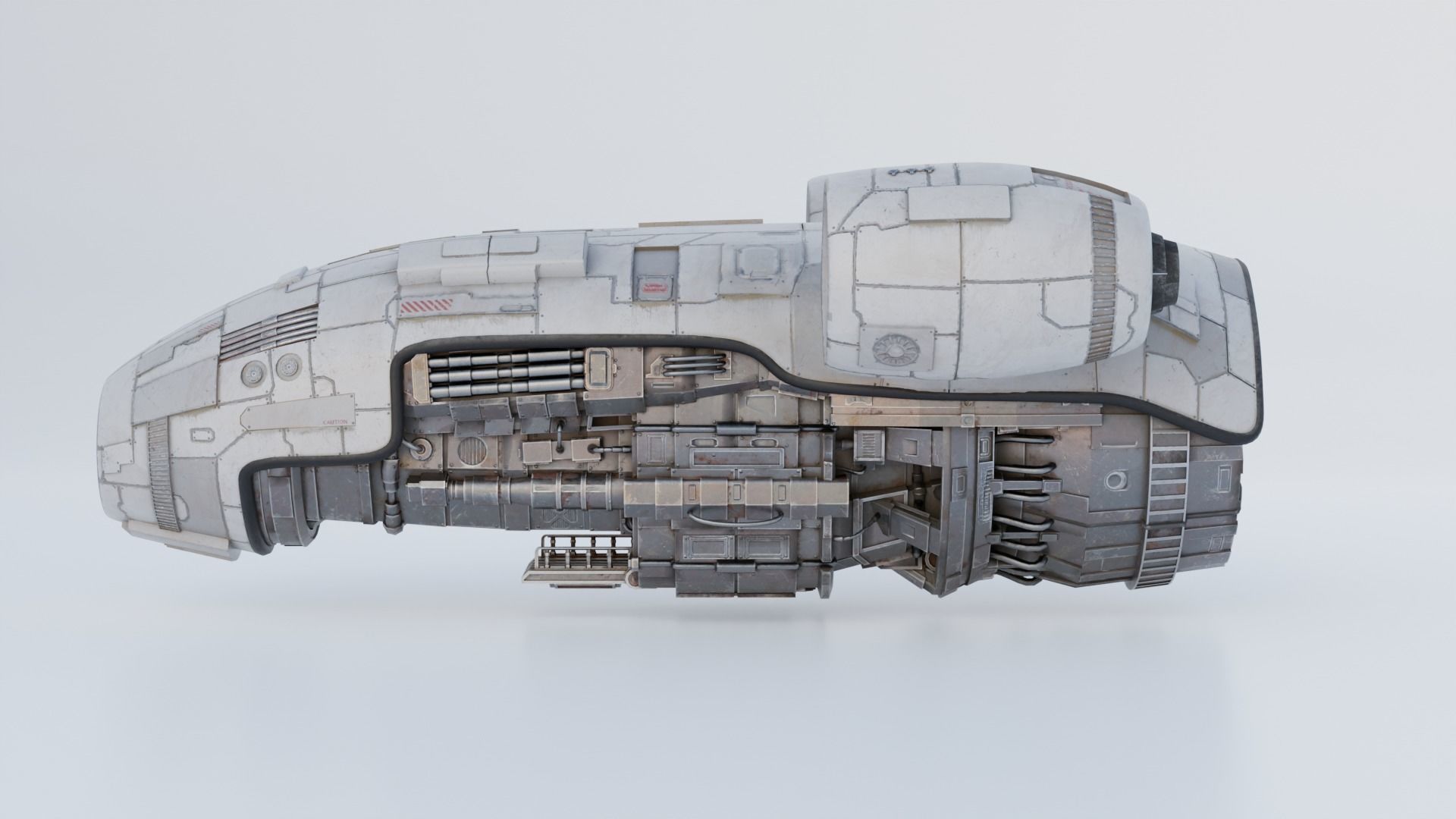 Realistic Spaceship transporter low-poly Low-poly 3D model_3