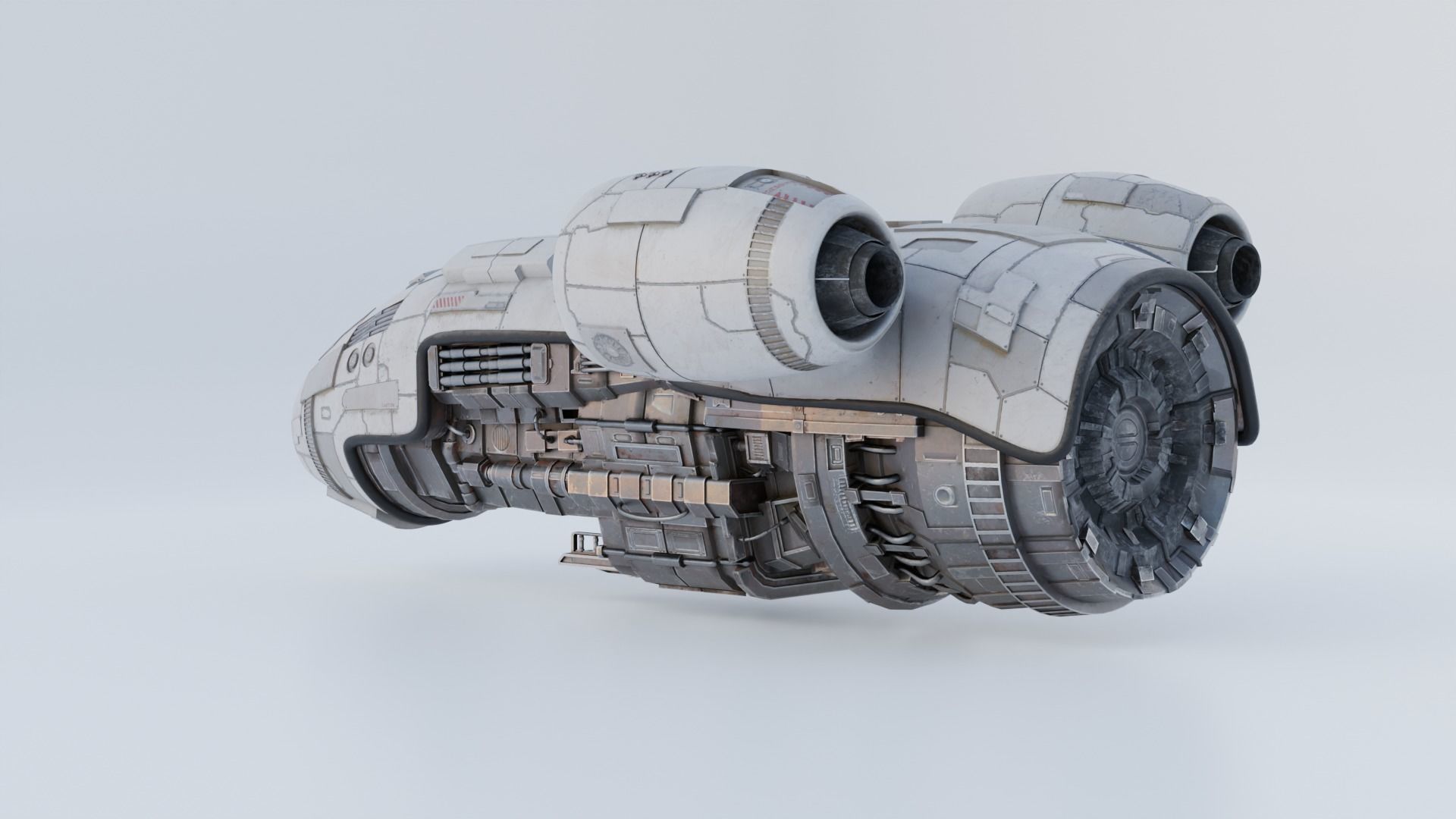 Realistic Spaceship transporter low-poly Low-poly 3D model_2
