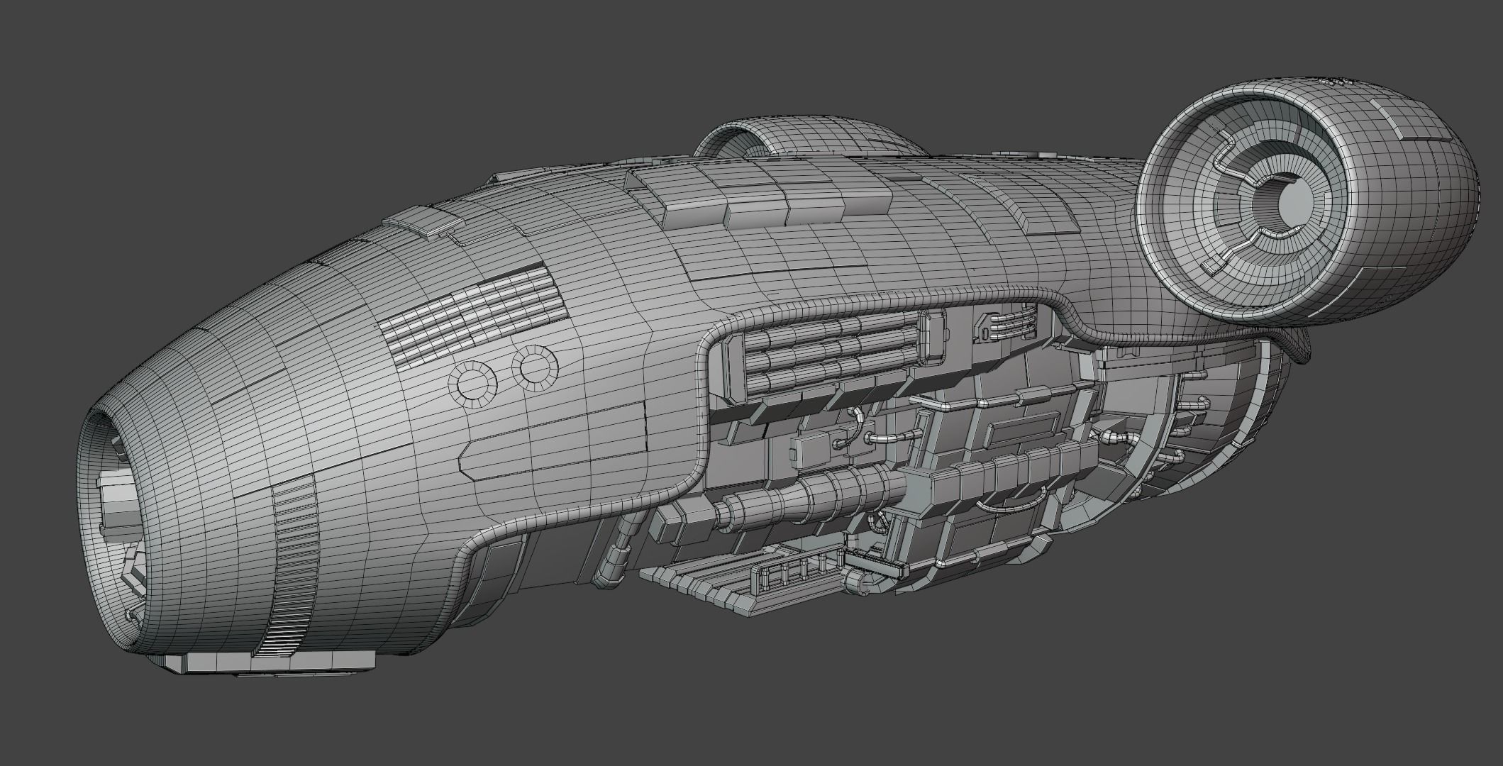 Realistic Spaceship transporter low-poly Low-poly 3D model_4