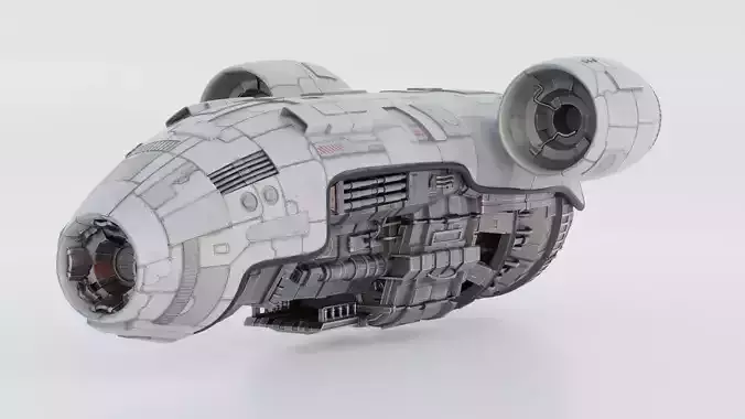 Realistic Spaceship transporter low-poly Low-poly 3D model