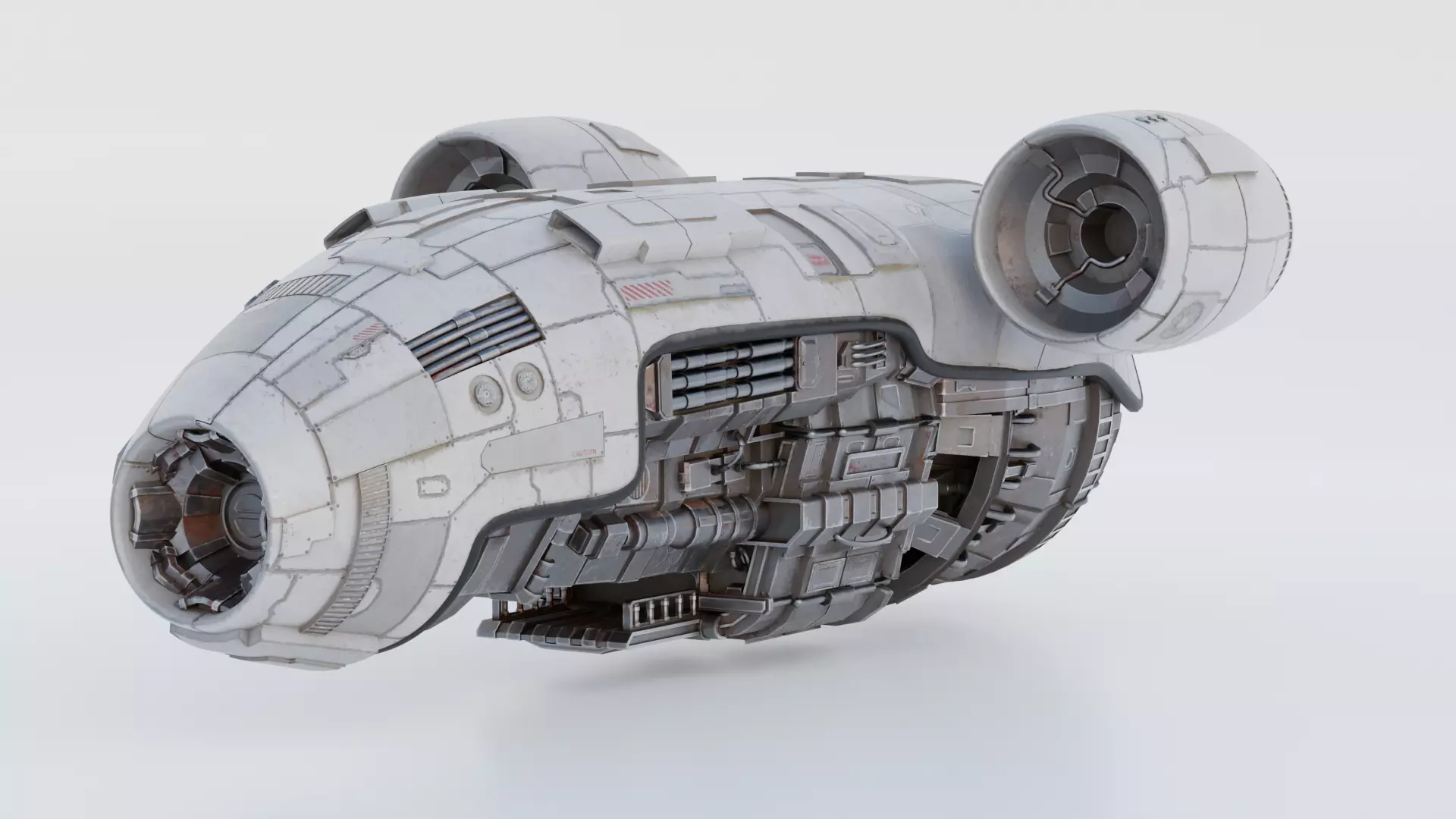 Realistic Spaceship transporter low-poly Low-poly 3D model_0