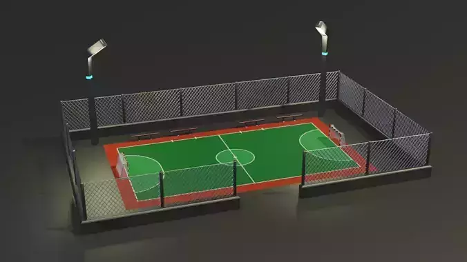 Urban Soccer Court Low-poly 3D model