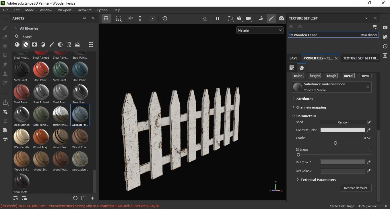 Wooden Fence 3D Model Low-poly 3D model_6