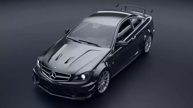 Mercedes Benz C63 AMG Black Series Low-poly 3D model