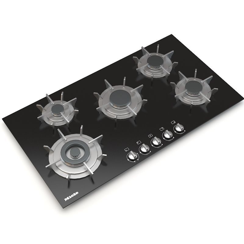 Miele 5 Burner KM 391 Gas on Glass G Cooktop 3D model CGTrader