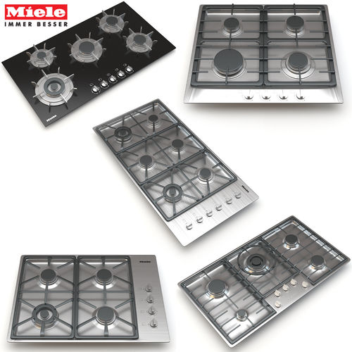 Miele 5 p gas cooktop with four burners 3D model