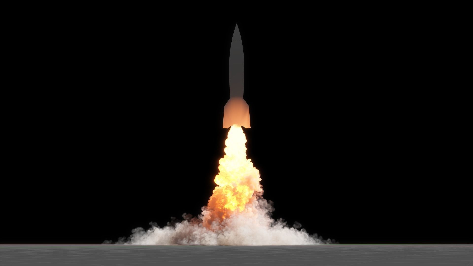 3D Rocket Start Animation 3D model_45