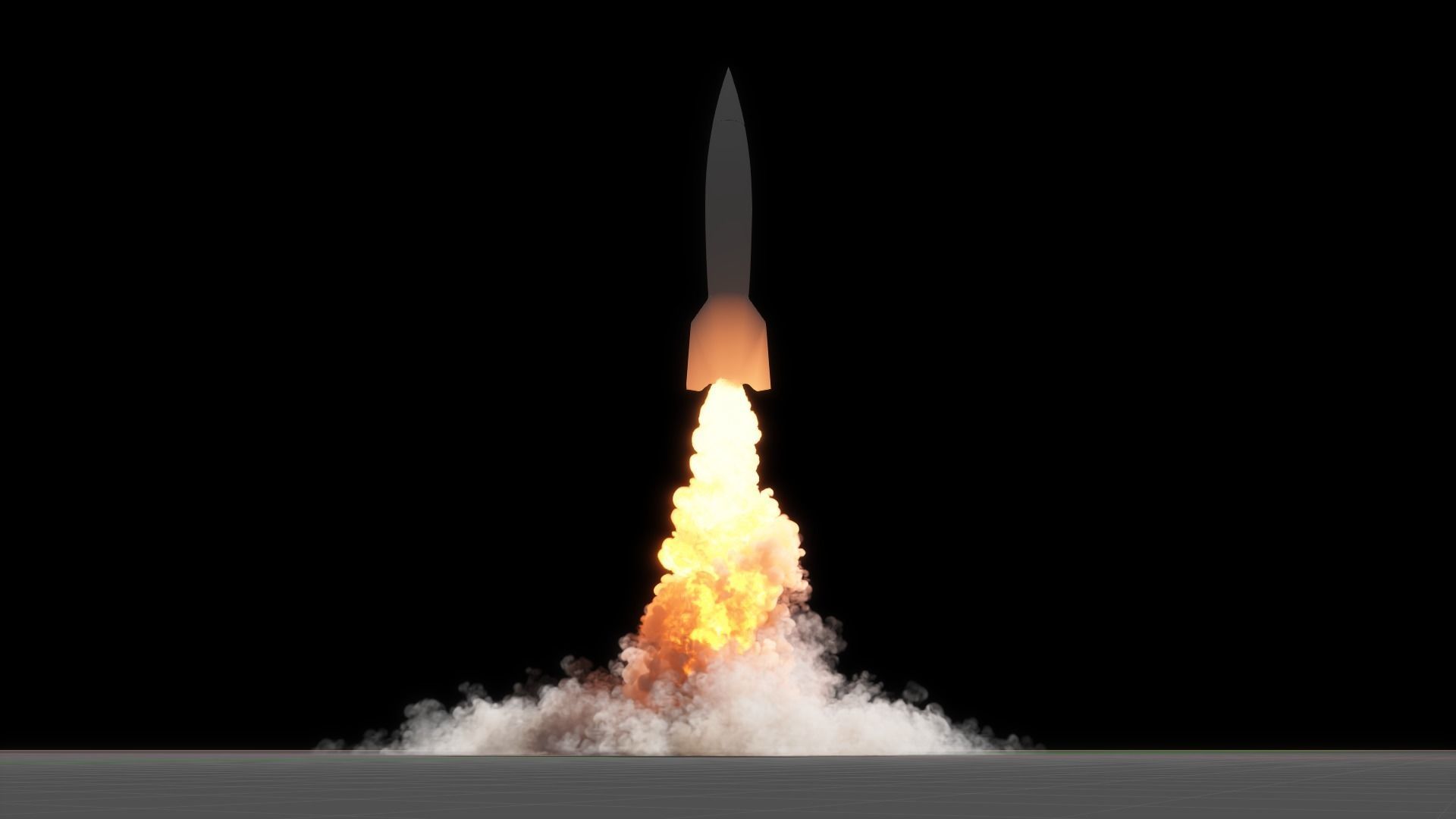 3D Rocket Start Animation 3D model_44