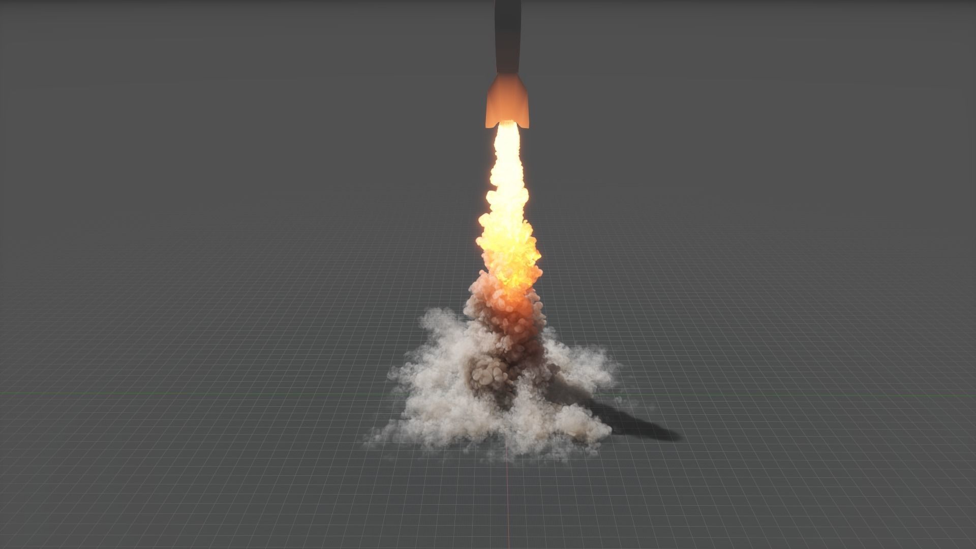 3D Rocket Start Animation 3D model_3