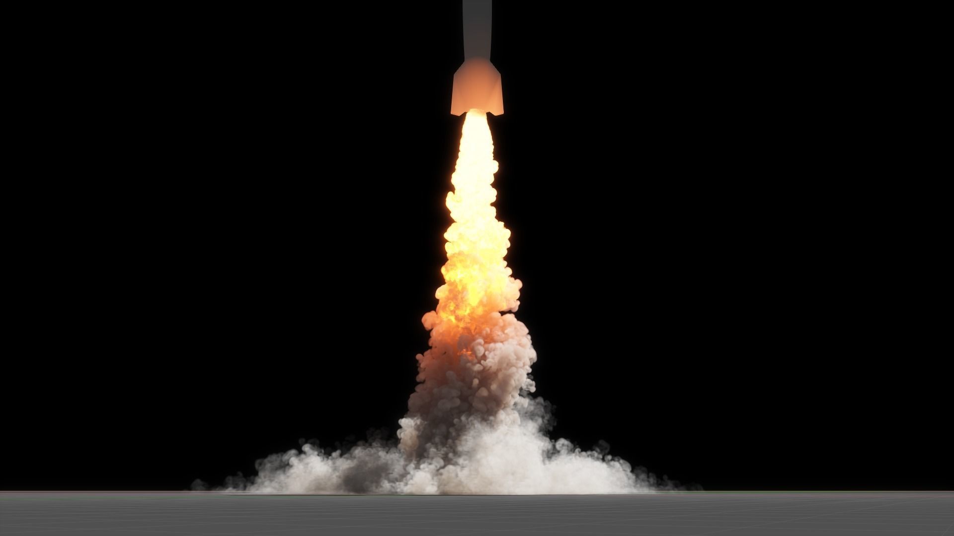 3D Rocket Start Animation 3D model_4