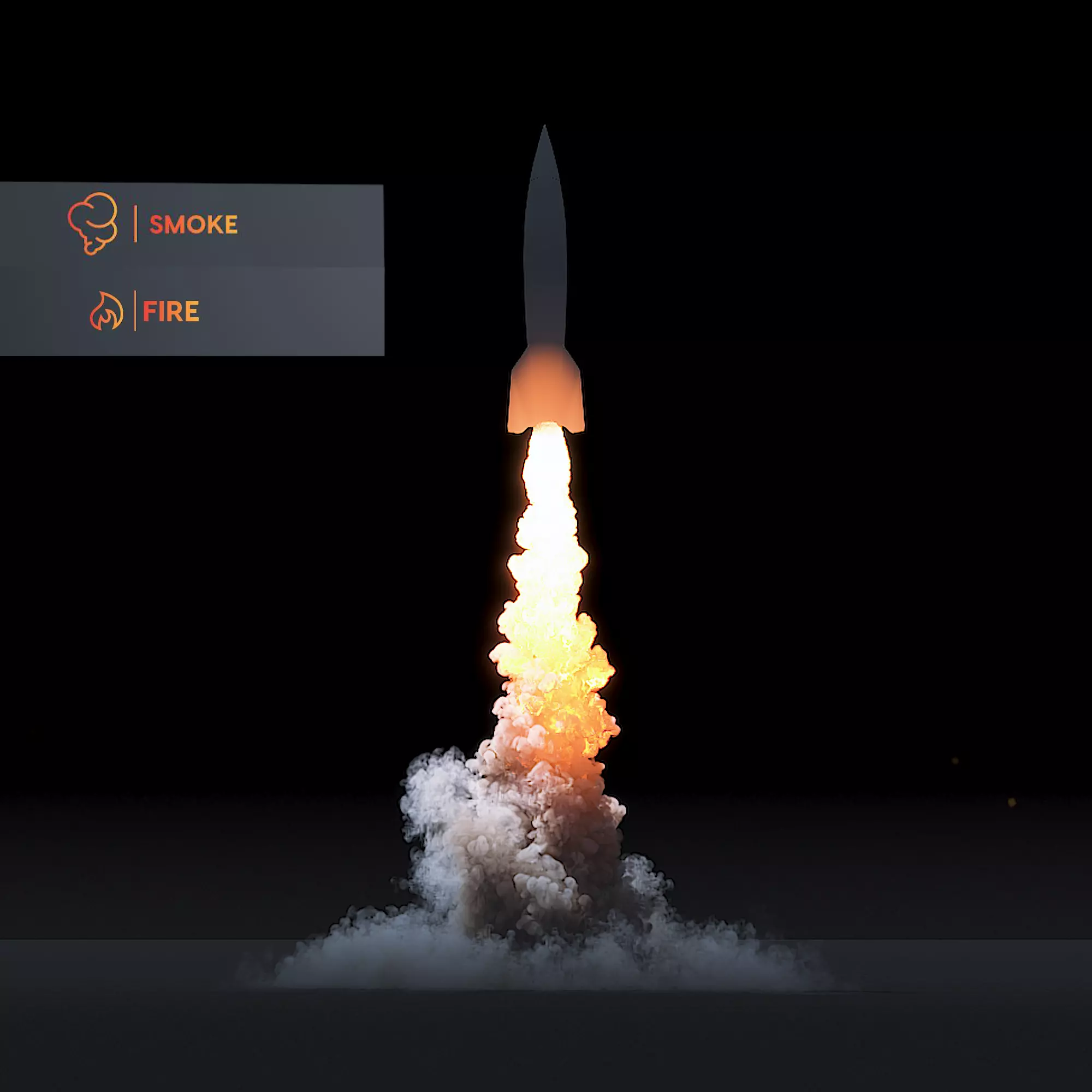 3D Rocket Start Animation 3D model_0