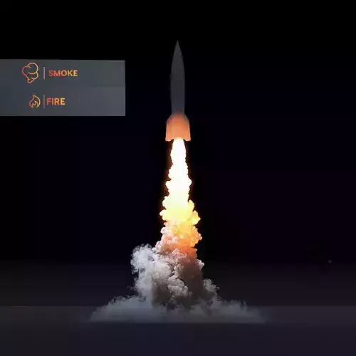 3D Rocket Start Animation 3D model