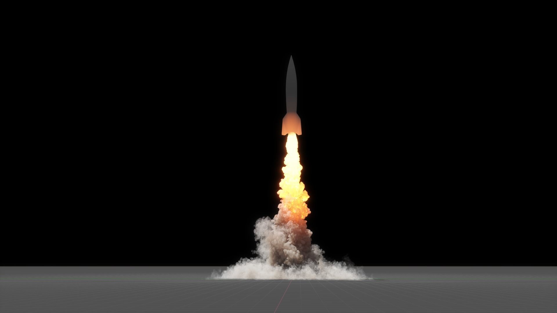 3D Rocket Start Animation 3D model_5