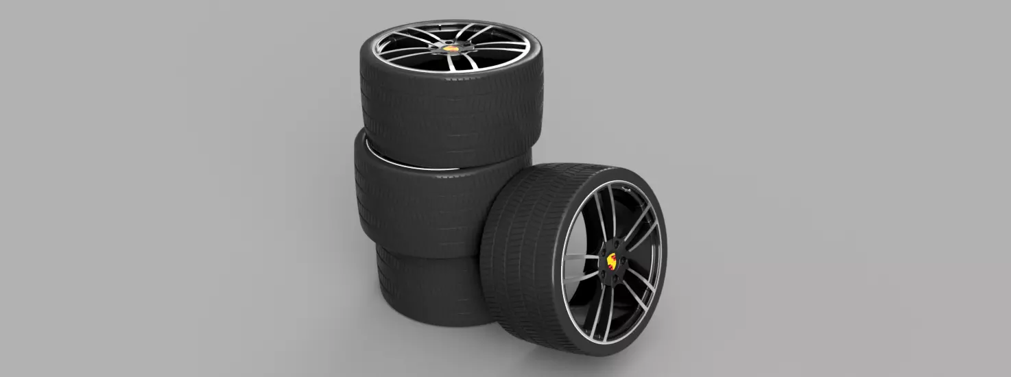 Porsche wheel 3D print model_0