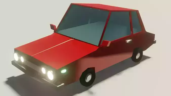 3D Low-Poly Red Car