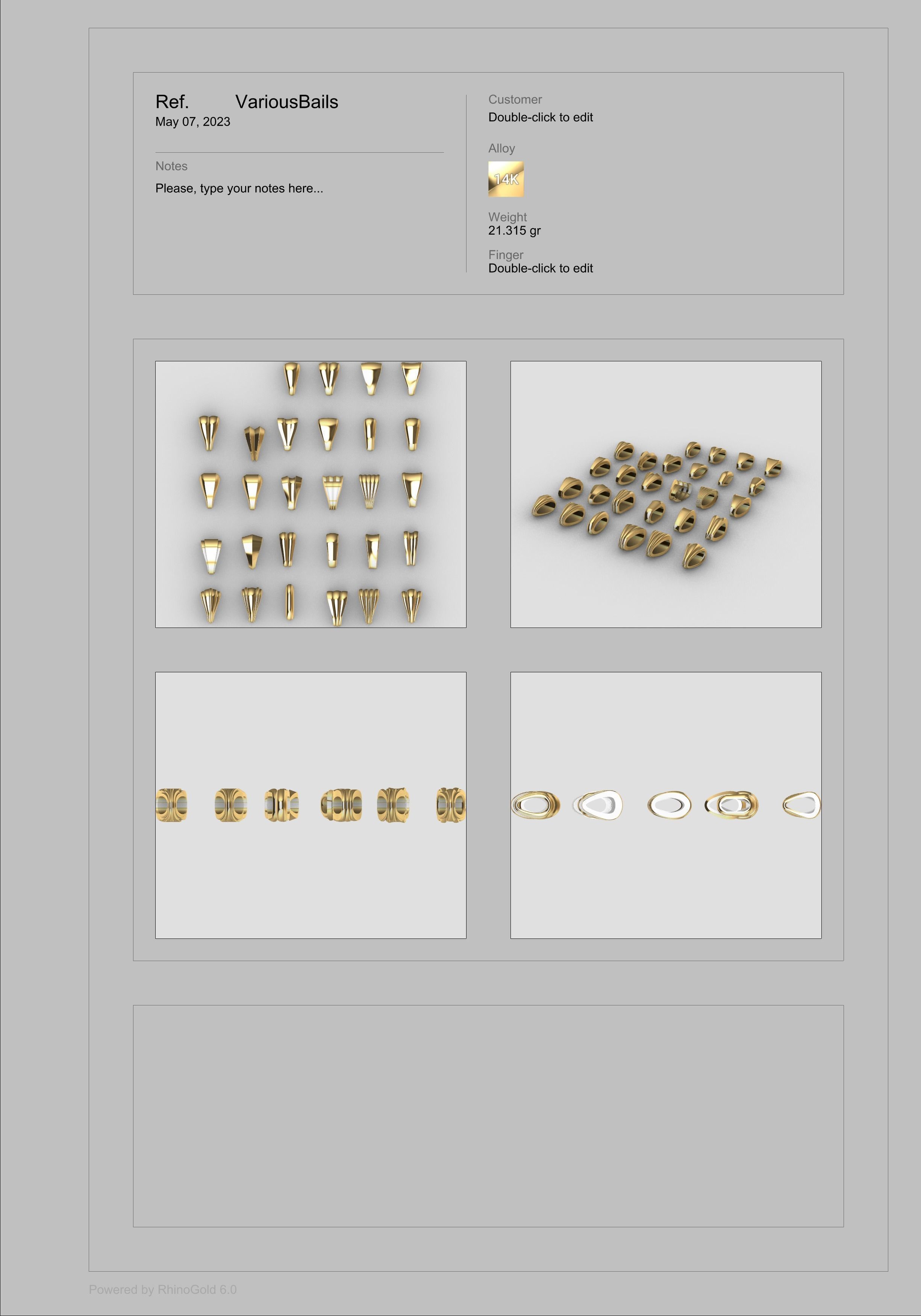 Various Bails for Pendants Necklace Charms Nameplates Findings 3D print model_4