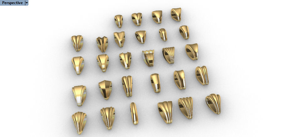 Various Bails for Pendants Necklace Charms Nameplates Findings 3D print model_16