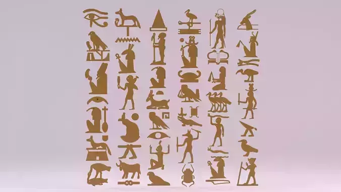 Egyptian Symbols - 045 Low-poly 3D model