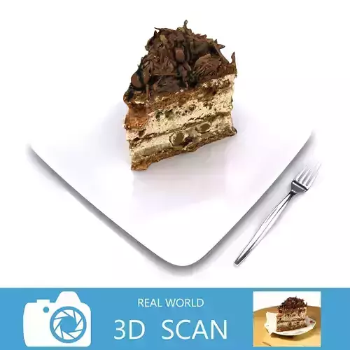 Chocolate Cake Slice 3D model