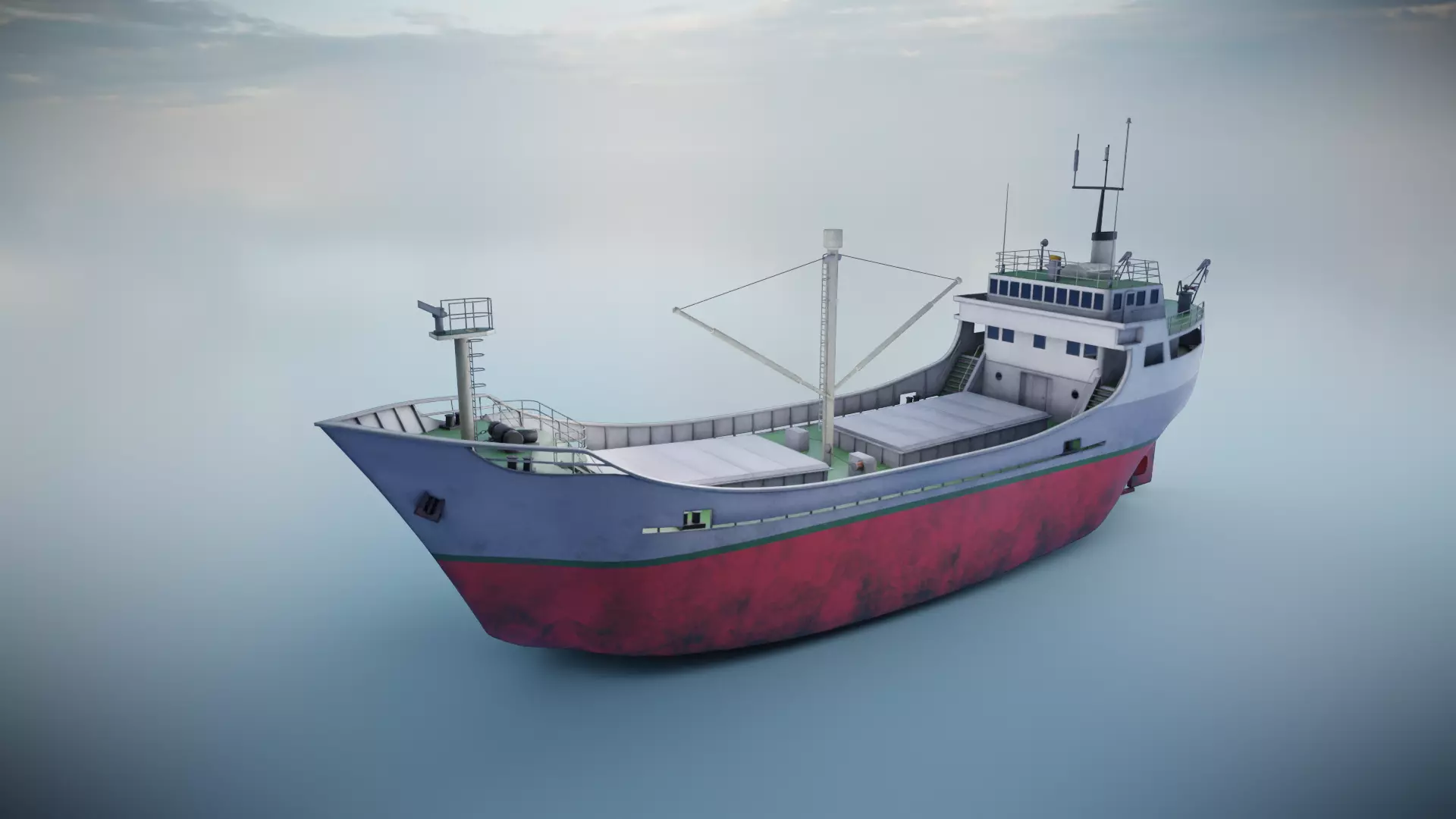 Cargo Ship Low-poly 3D model_0