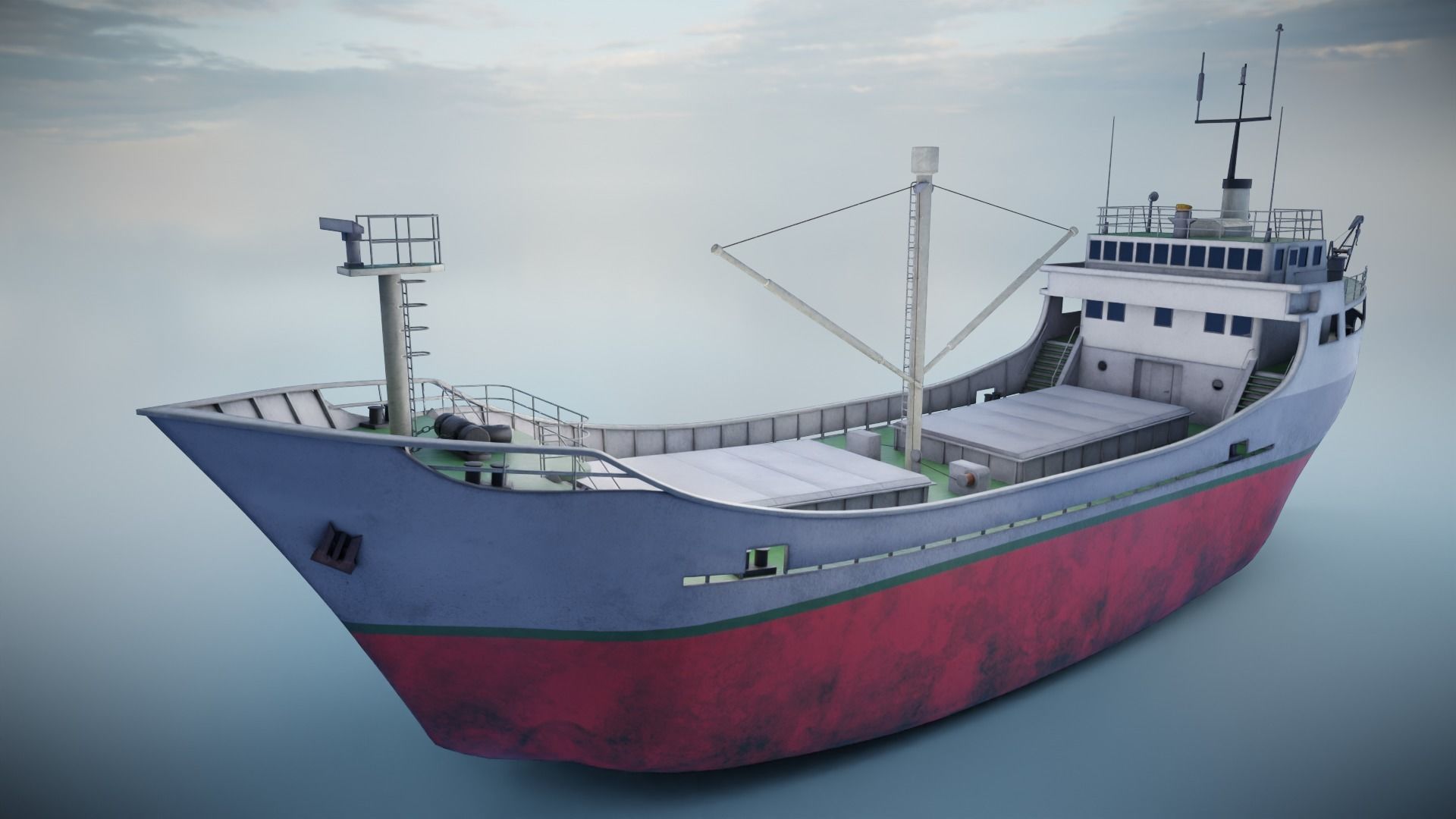 Cargo Ship Low-poly 3D model_2