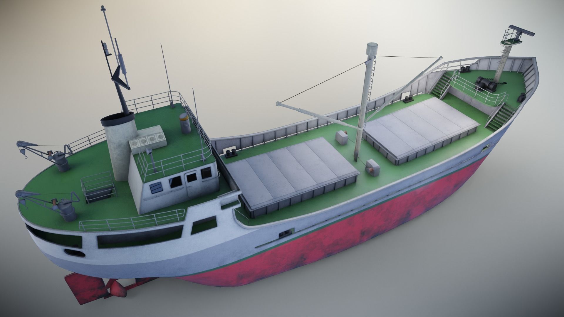 Cargo Ship Low-poly 3D model_5