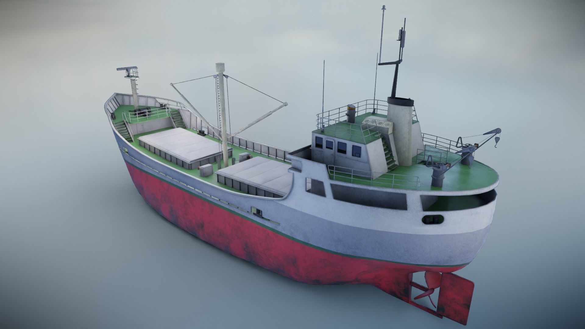 Cargo Ship Low-poly 3D model_6