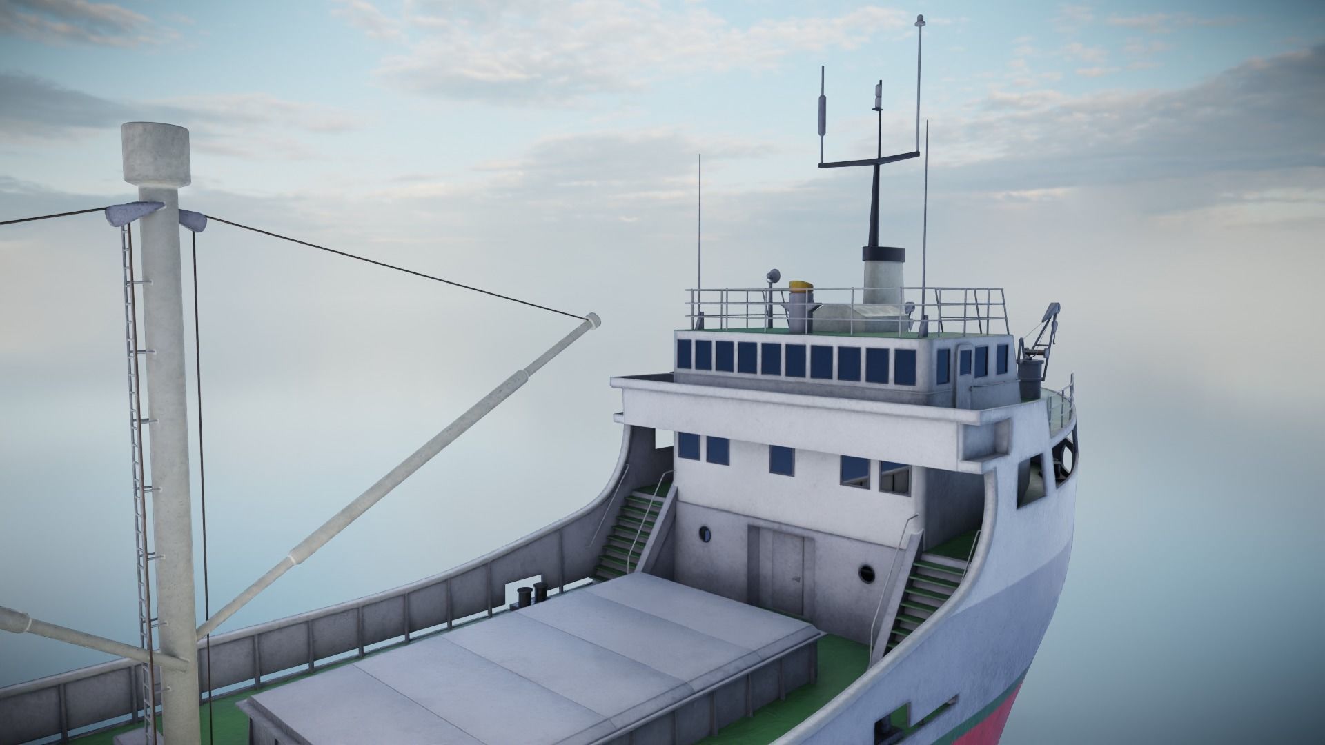 Cargo Ship Low-poly 3D model_8