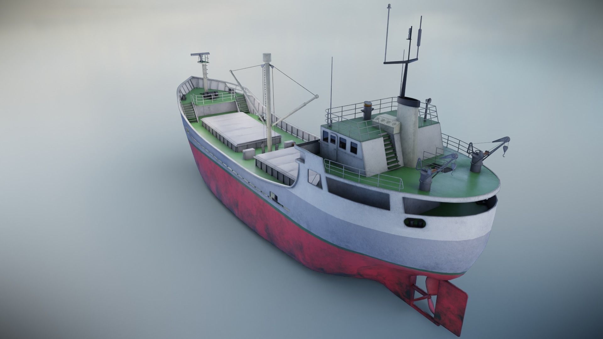 Cargo Ship Low-poly 3D model_4